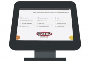 Capture student interests with the CityGro iPad kiosk for universities.